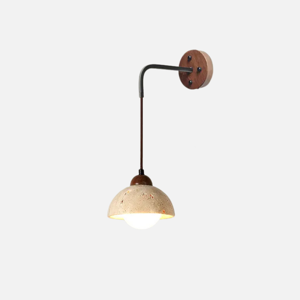 Evola wall lamp modern stone wood steel design